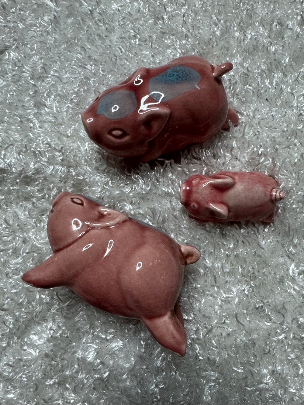 Vintage ceramic pig salt pepper shakers figurines set of 3